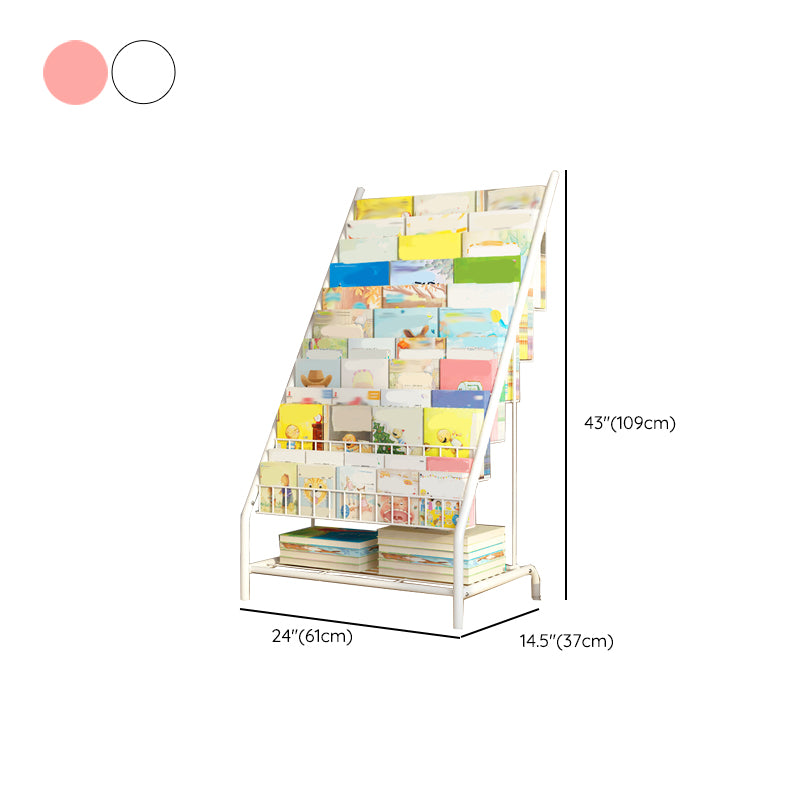 Metal Closed Back Standard Bookshelf Scandinavian Shelves Included Bookcase