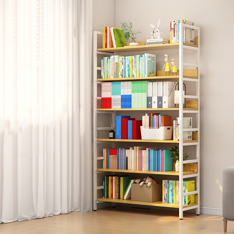 Open Back Natural Bookcase Standard Scandinavian Engineered Wood Bookshelf