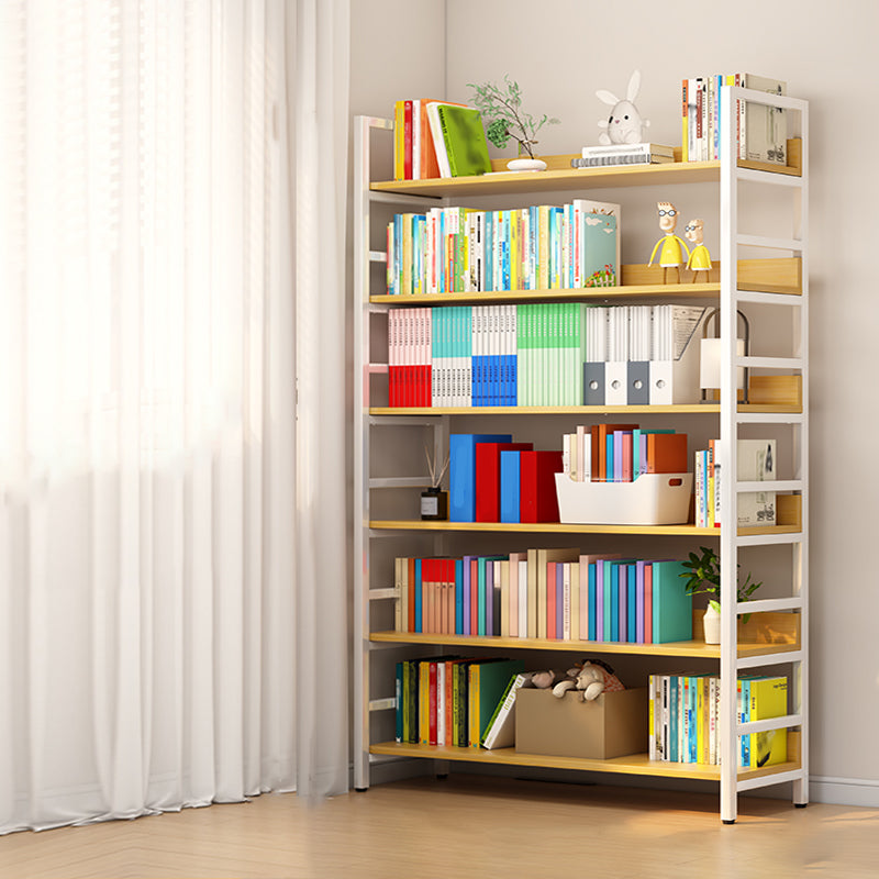 Open Back Natural Bookcase Standard Scandinavian Engineered Wood Bookshelf