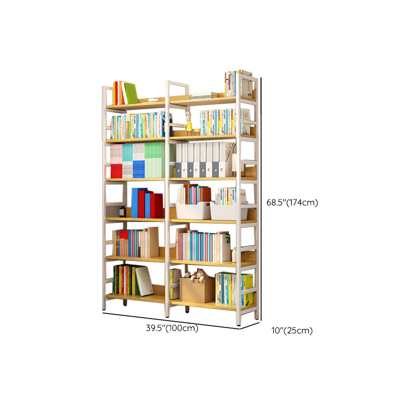 Open Back Natural Bookcase Standard Scandinavian Engineered Wood Bookshelf