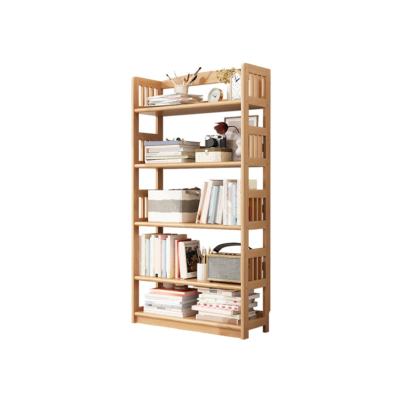 Scandinavian Style Open Back Bookshelf Standard Wooden Bookcase for Study Room