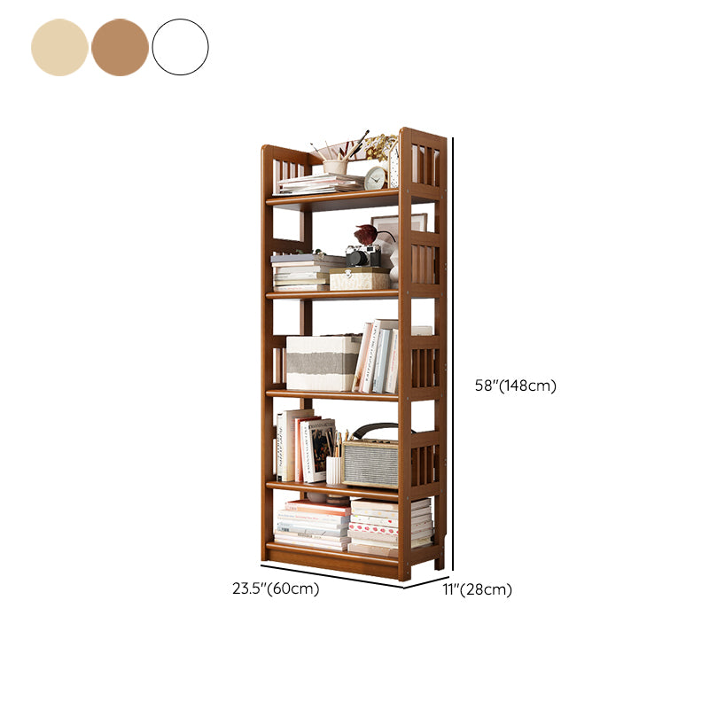 Scandinavian Style Open Back Bookshelf Standard Wooden Bookcase for Study Room