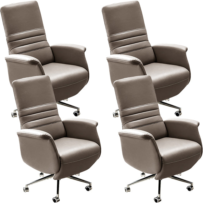 Padded Arms Chair Modern No Distressing Ergonomic Office Chair with Wheels