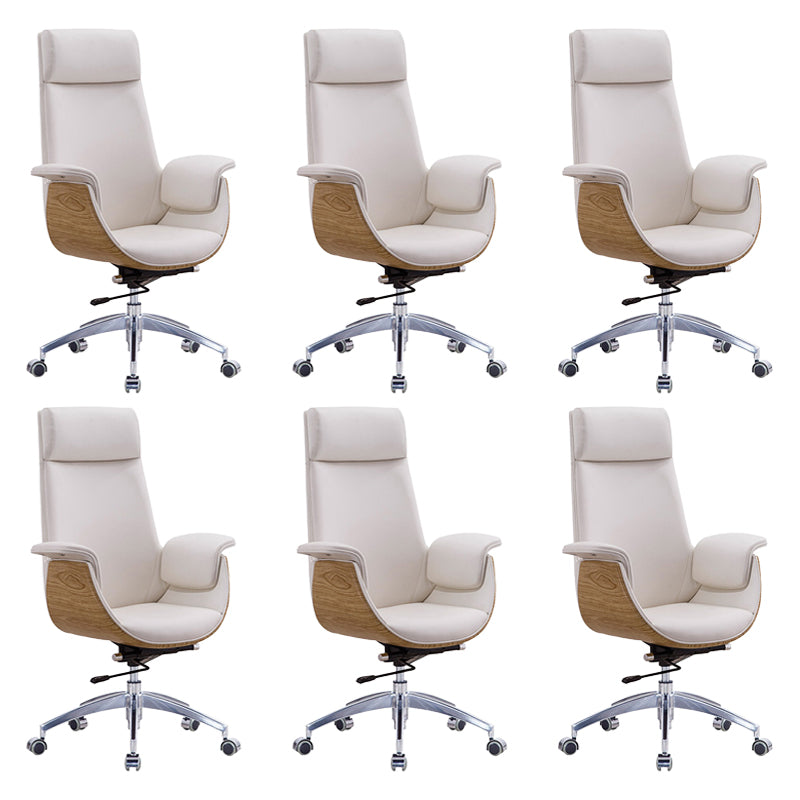 Padded Arms Desk Chair Modern No Distressing Faux Leather Ergonomic Office Chair