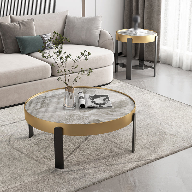 Contemporary Coffee Table Set 4 Legs Slate Coffee Cocktail Table