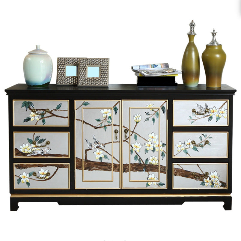 Solid Wood Traditional Storage Chest Horizontal Chest for Bedroom