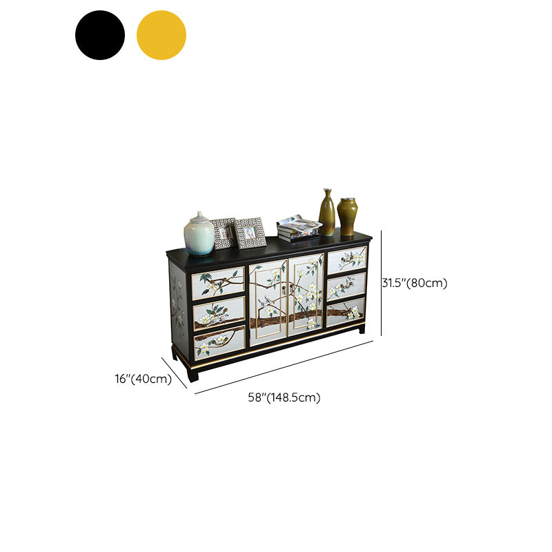 Solid Wood Traditional Storage Chest Horizontal Chest for Bedroom