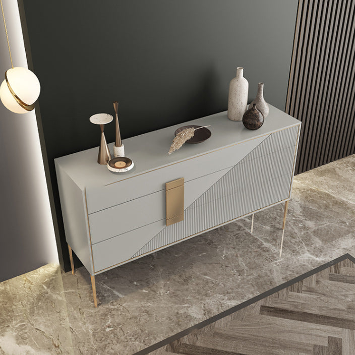 Glam Horizontal Storage Chest Soft-Close Drawers Wood Double Chest