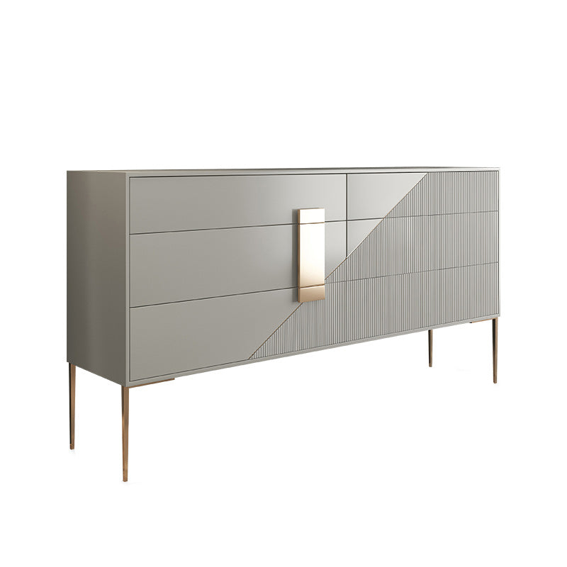 Glam Horizontal Storage Chest Soft-Close Drawers Wood Double Chest