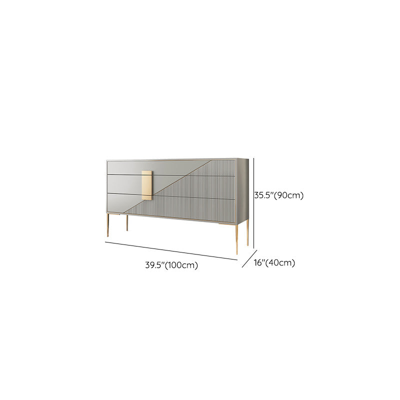 Glam Horizontal Storage Chest Soft-Close Drawers Wood Double Chest