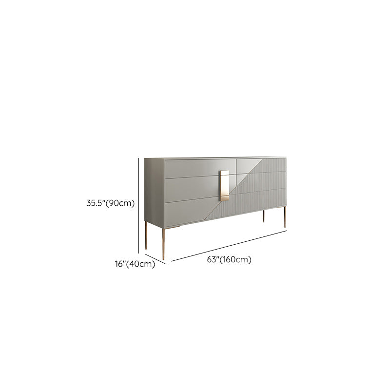 Glam Horizontal Storage Chest Soft-Close Drawers Wood Double Chest