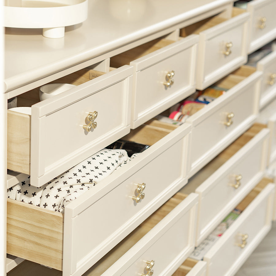 Glam Lingerie Chest Rubber Wood Horizontal Storage Chest for Bedroom