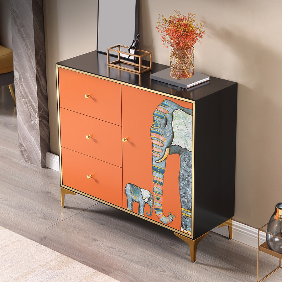 Glam Storage Chest Wooden Horizontal Lingerie Chest with Drawers