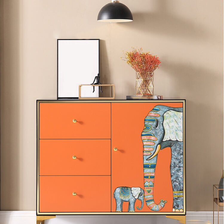 Glam Storage Chest Wooden Horizontal Lingerie Chest with Drawers