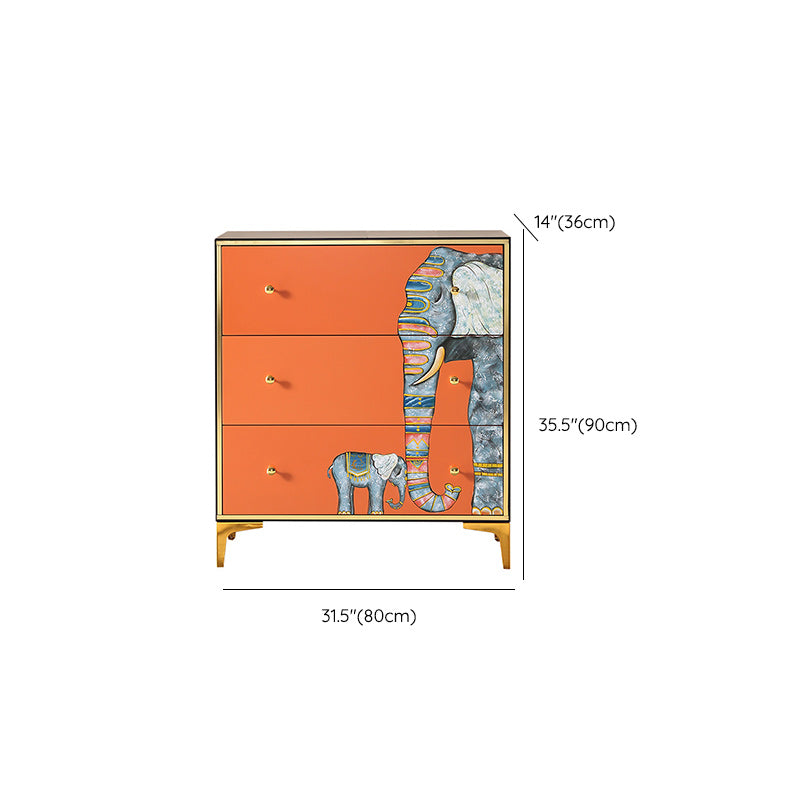 Glam Storage Chest Wooden Horizontal Lingerie Chest with Drawers