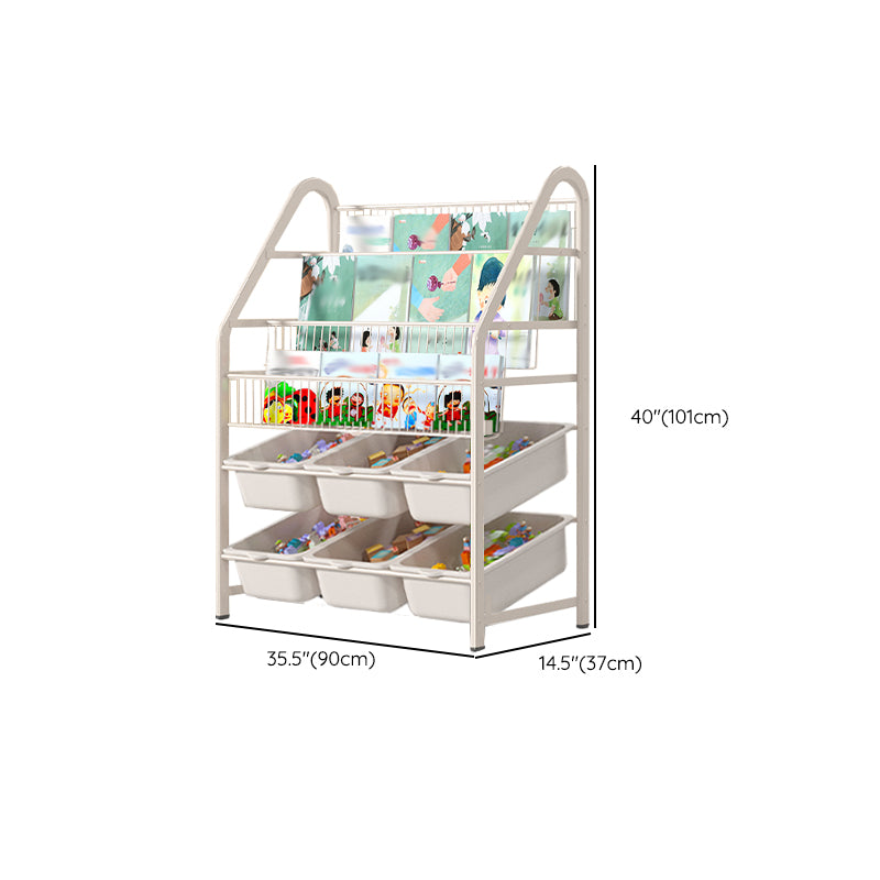 Metal Closed Back Standard Bookshelf Shelves Included Bookcase for Study Room