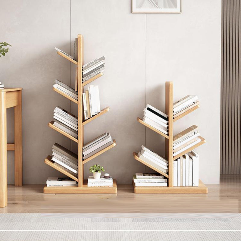 Scandinavian Open Back Vertical Bookshelf Wooden Bookcase with Shelves