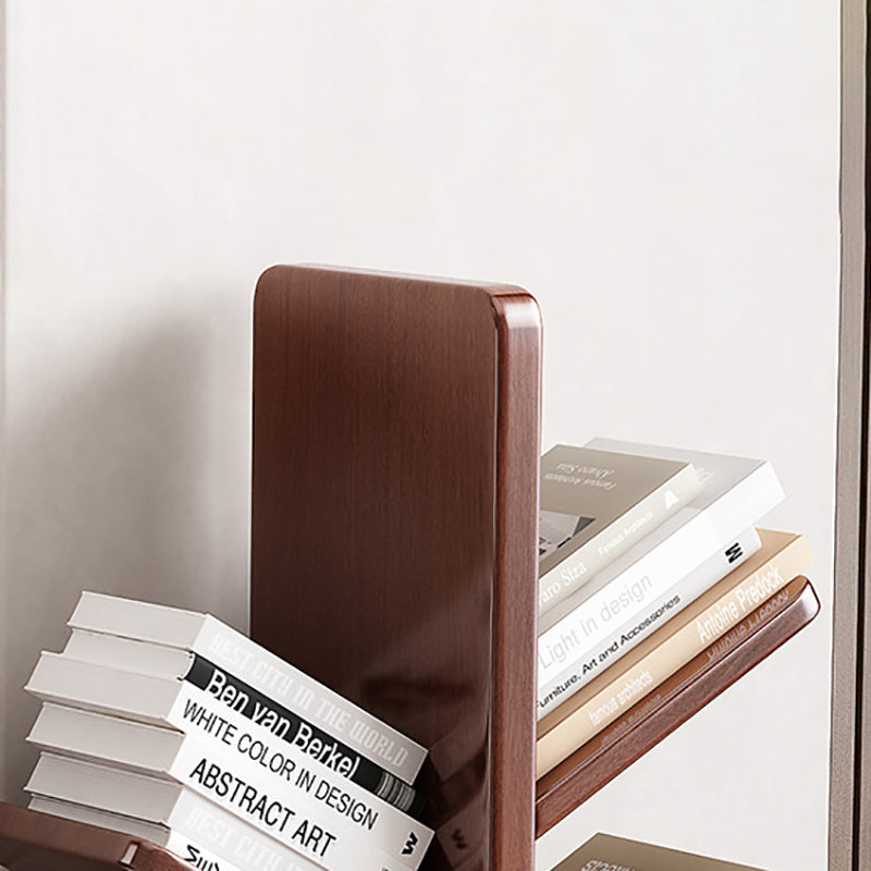 Scandinavian Open Back Vertical Bookshelf Wooden Bookcase with Shelves