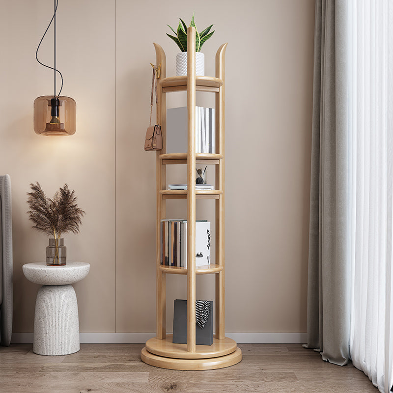 Modern Style Bookshelf Open Back Vertical Wooden Bookcase for Study Room