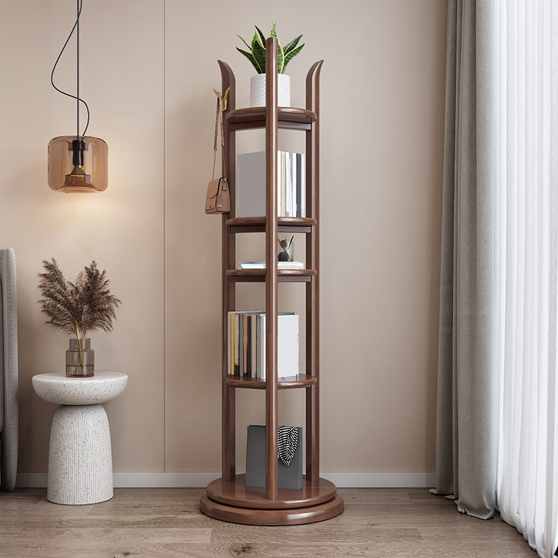 Modern Style Bookshelf Open Back Vertical Wooden Bookcase for Study Room