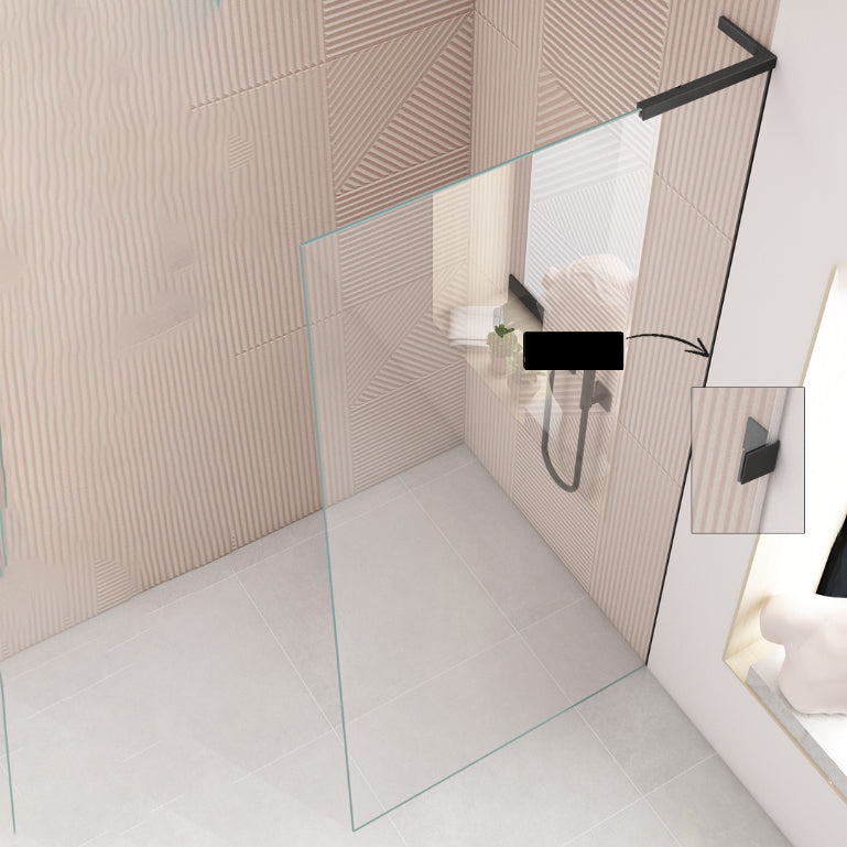 Simple Bathroom Tempered Glass Bath Screen, Frameless Fixed Partition Screen