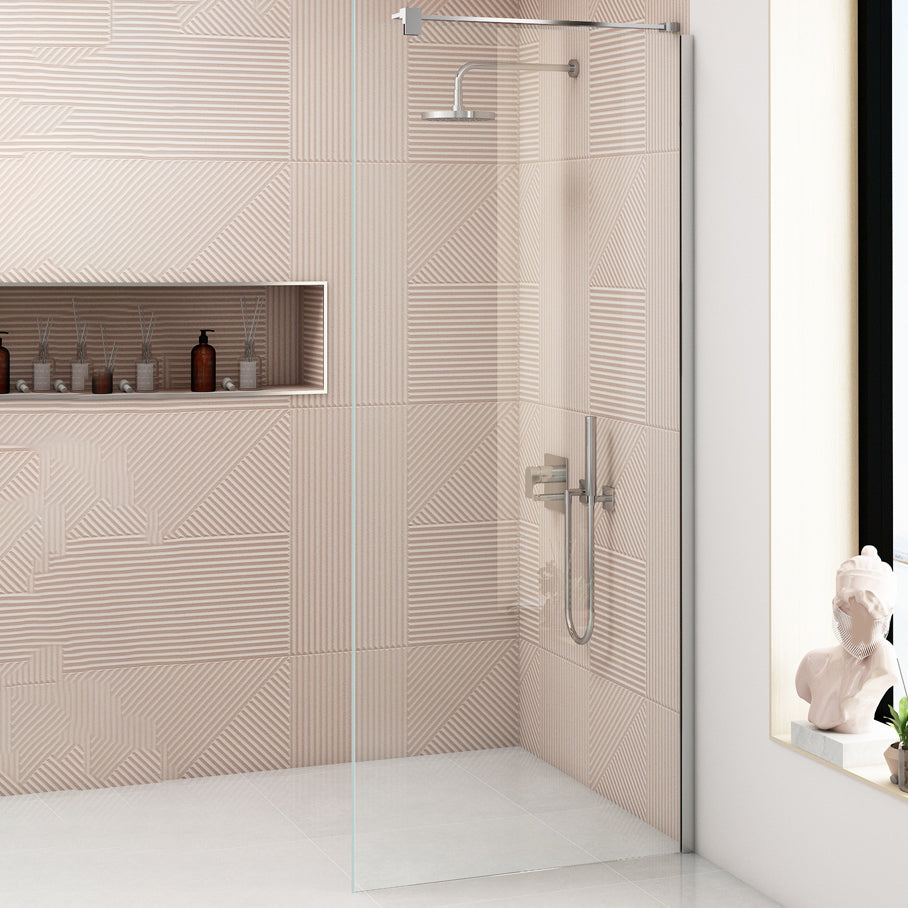 Simple Bathroom Tempered Glass Bath Screen, Frameless Fixed Partition Screen