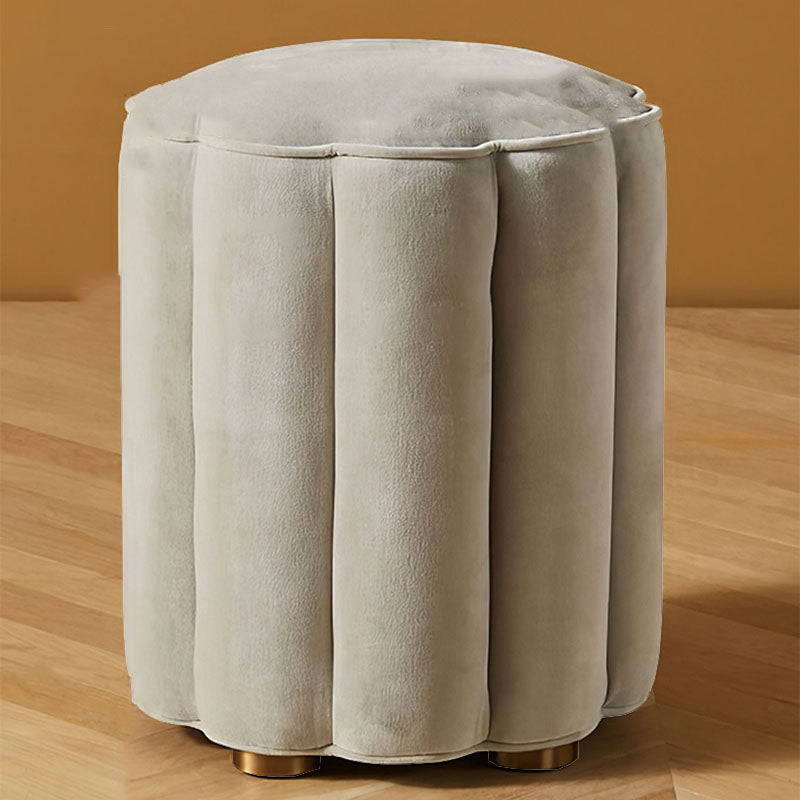 Solid Color Flannel Standard Stool Modern Style Simple Unique Shape Stool