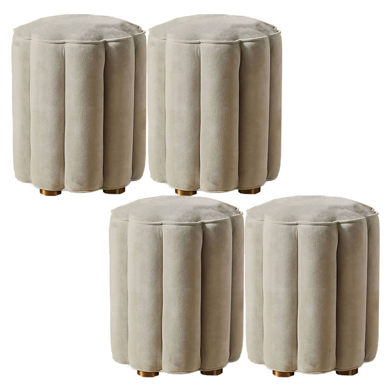 Solid Color Flannel Standard Stool Modern Style Simple Unique Shape Stool