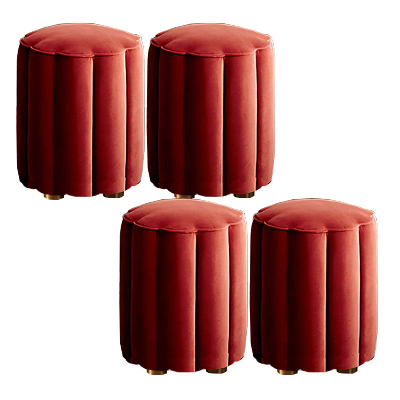 Solid Color Flannel Standard Stool Modern Style Simple Unique Shape Stool