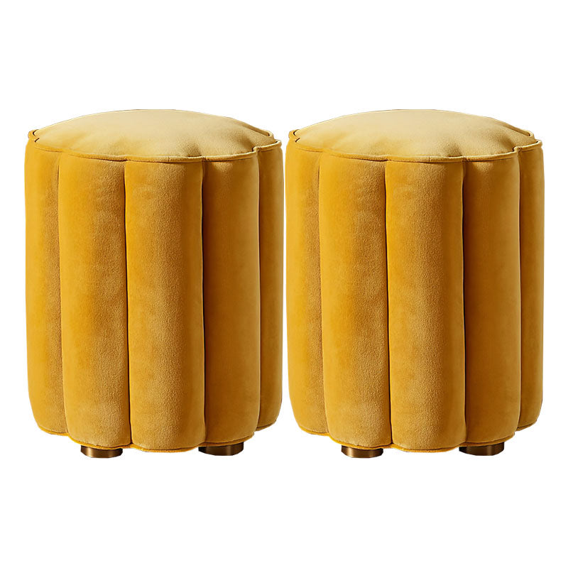 Solid Color Flannel Standard Stool Modern Style Simple Unique Shape Stool