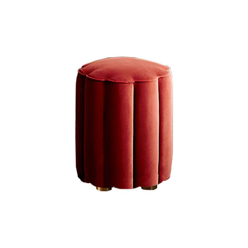Solid Color Flannel Standard Stool Modern Style Simple Unique Shape Stool