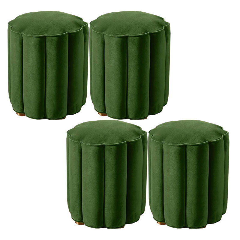 Solid Color Flannel Standard Stool Modern Style Simple Unique Shape Stool