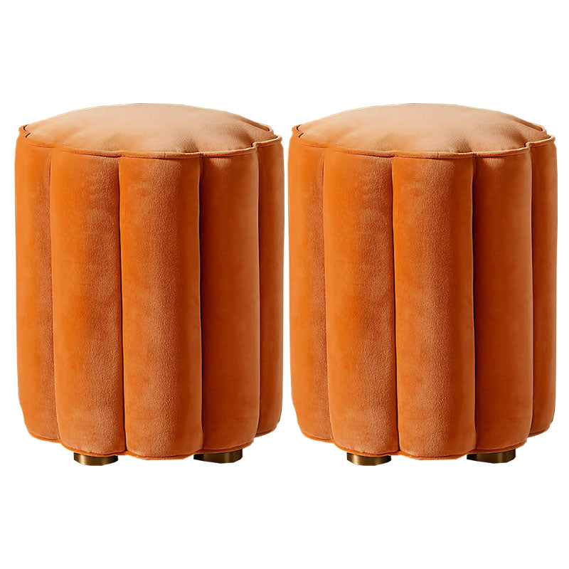 Solid Color Flannel Standard Stool Modern Style Simple Unique Shape Stool