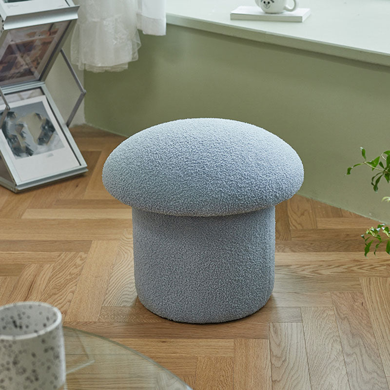 Solid Color Flannel Standard Stool Modern Style Simple Mushroom Stool