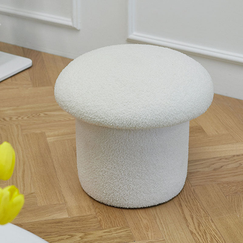 Solid Color Flannel Standard Stool Modern Style Simple Mushroom Stool