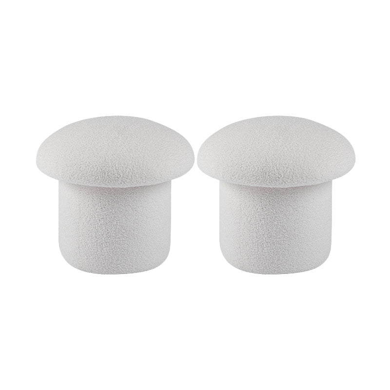 Solid Color Flannel Standard Stool Modern Style Simple Mushroom Stool