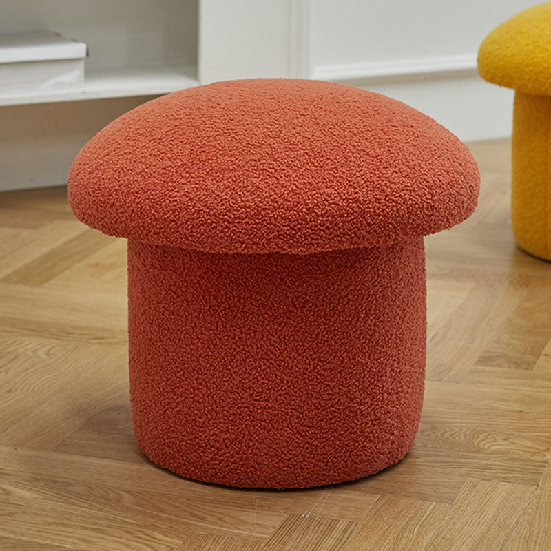 Solid Color Flannel Standard Stool Modern Style Simple Mushroom Stool