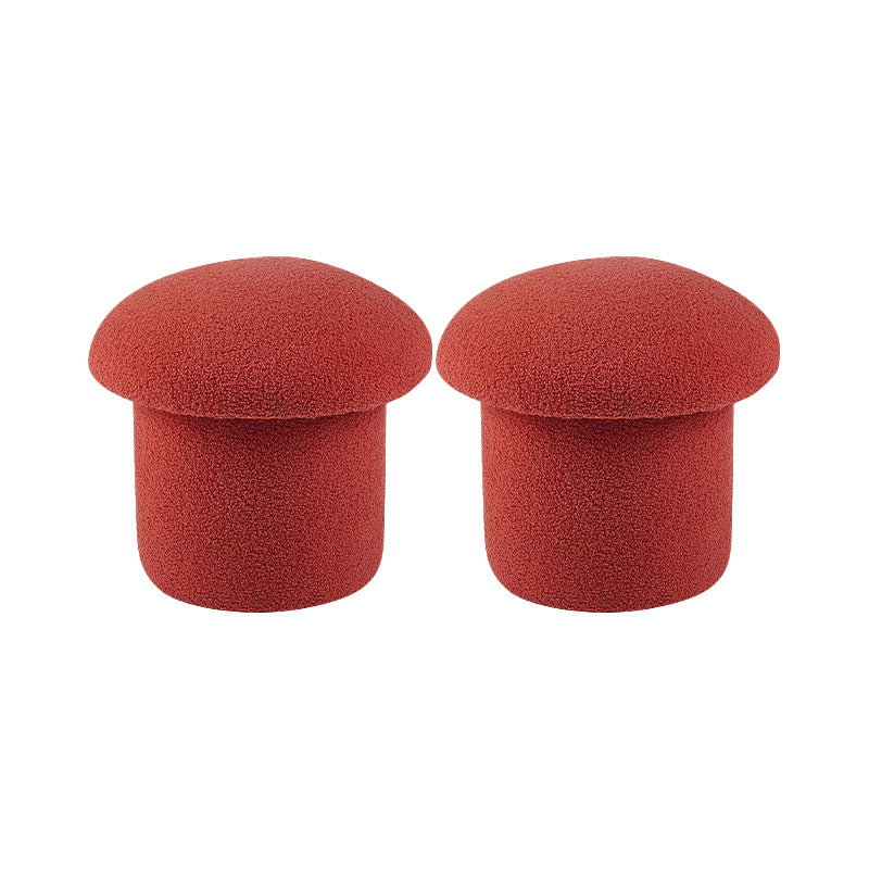 Solid Color Flannel Standard Stool Modern Style Simple Mushroom Stool
