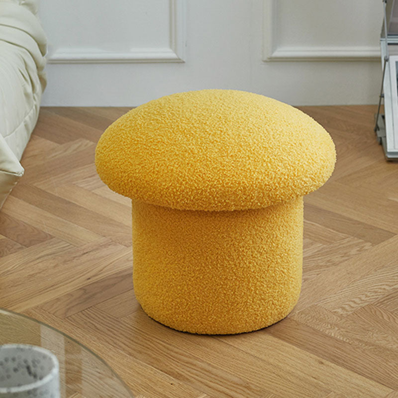 Solid Color Flannel Standard Stool Modern Style Simple Mushroom Stool