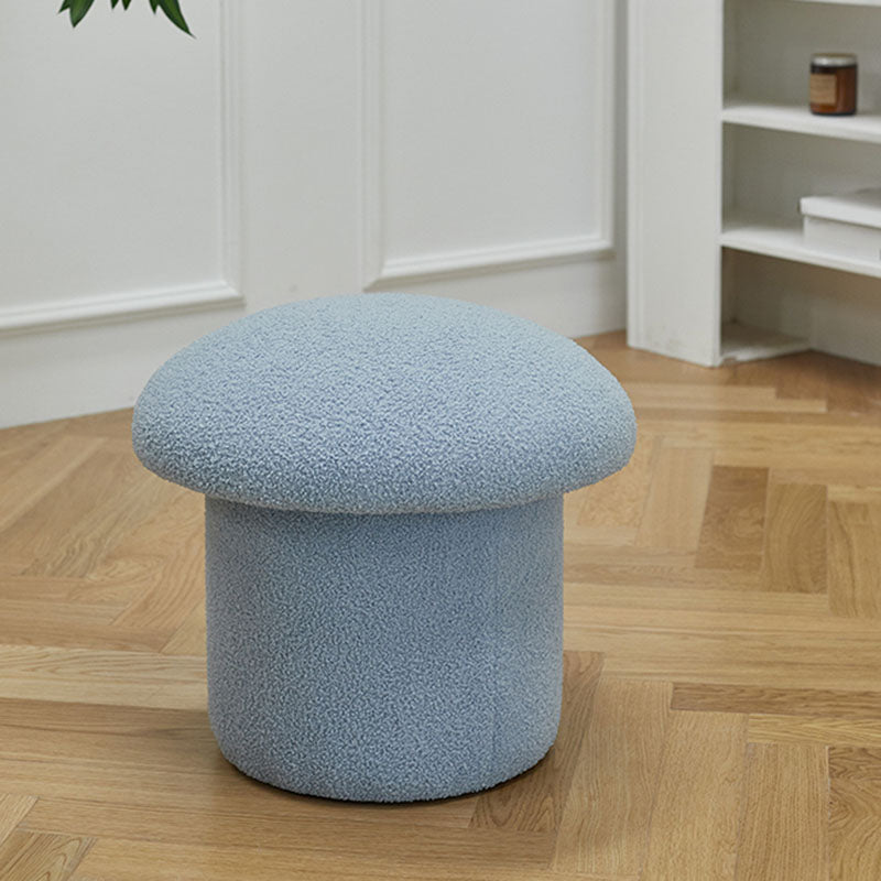 Solid Color Flannel Standard Stool Modern Style Simple Mushroom Stool