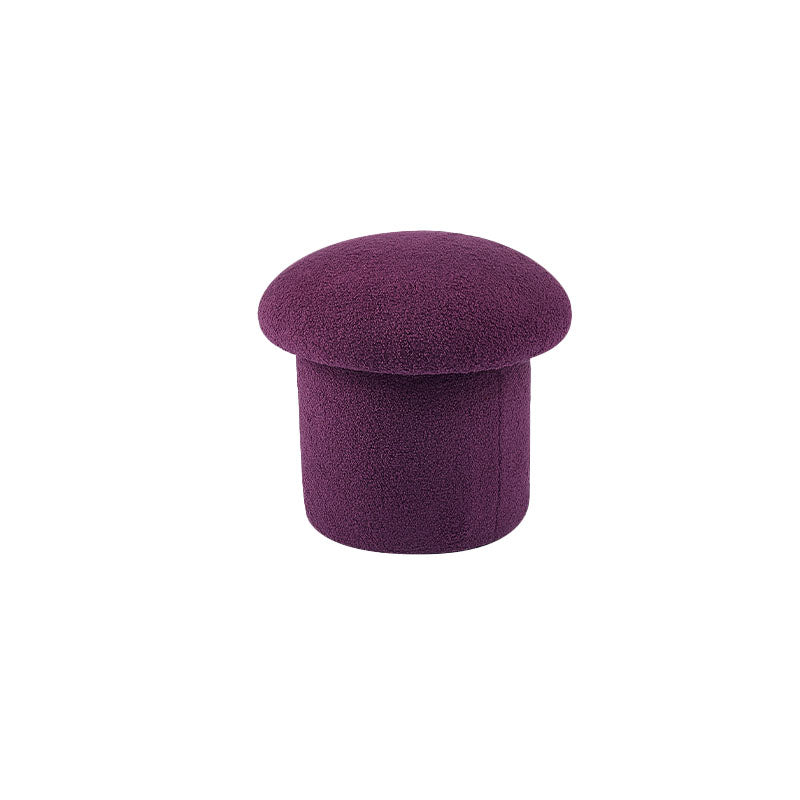 Solid Color Flannel Standard Stool Modern Style Simple Mushroom Stool