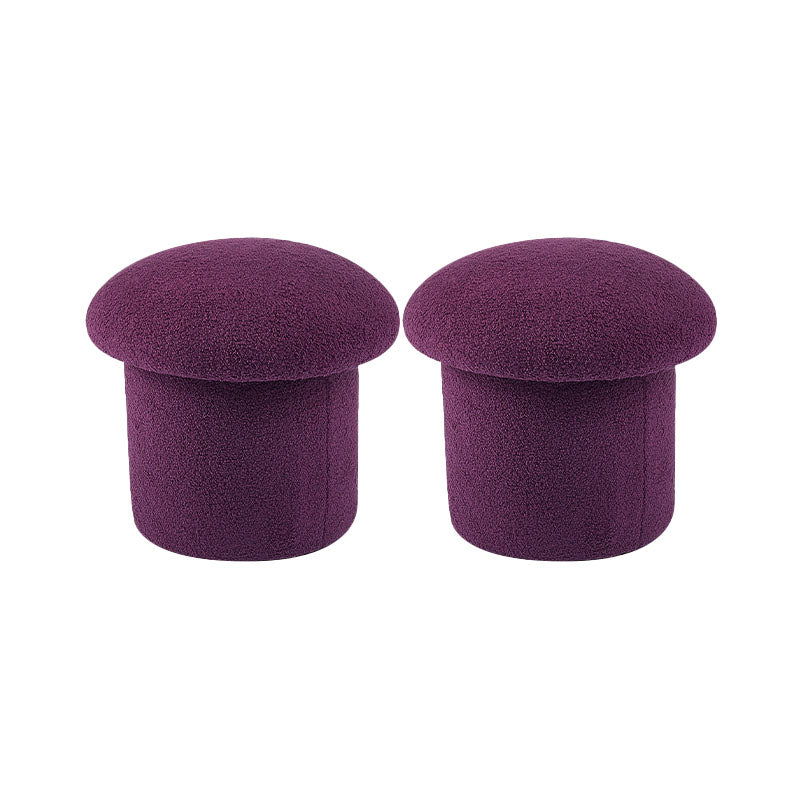 Solid Color Flannel Standard Stool Modern Style Simple Mushroom Stool