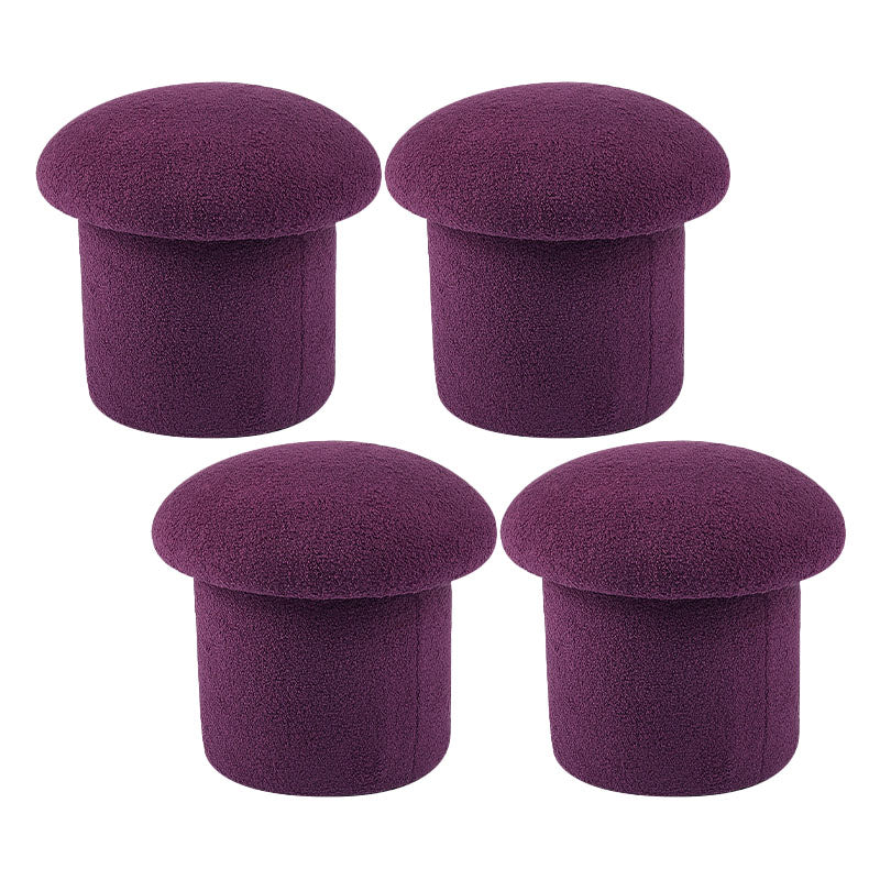 Solid Color Flannel Standard Stool Modern Style Simple Mushroom Stool