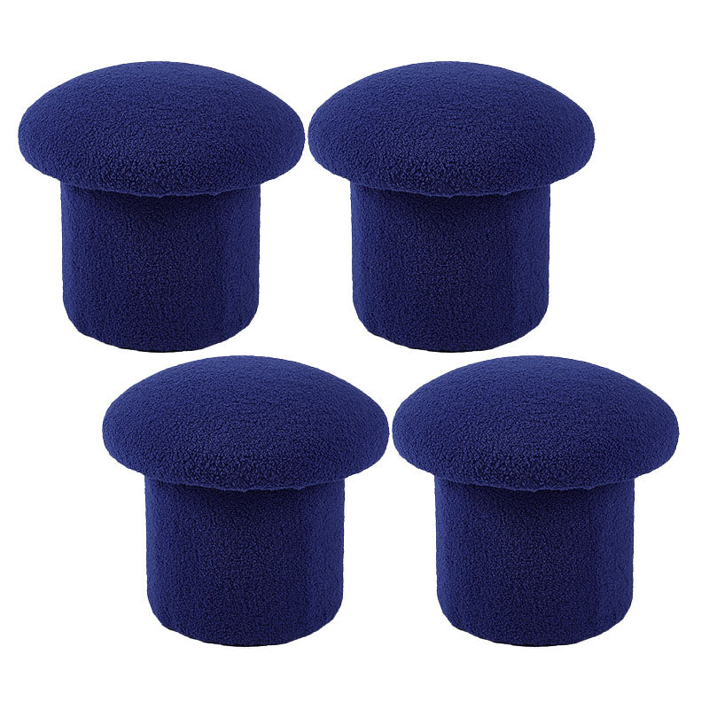 Solid Color Flannel Standard Stool Modern Style Simple Mushroom Stool