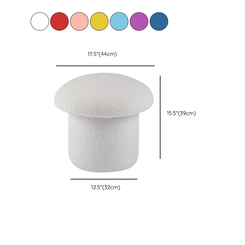Solid Color Flannel Standard Stool Modern Style Simple Mushroom Stool