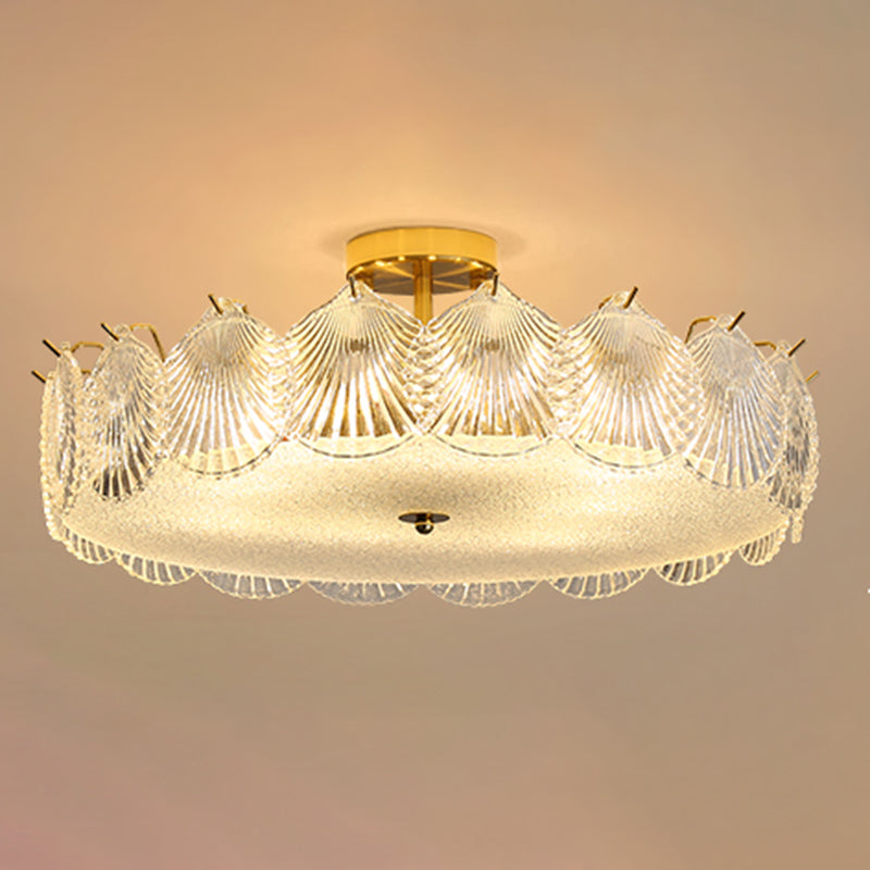 Contemporary Simplicity Ceiling Lamp Glass Flush Mount Light Fixture for Bedroom