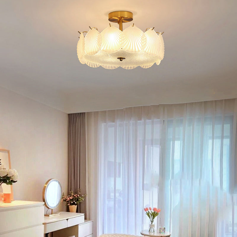 Contemporary Simplicity Ceiling Lamp Glass Flush Mount Light Fixture for Bedroom