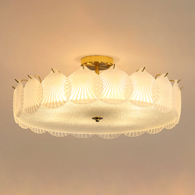 Contemporary Simplicity Ceiling Lamp Glass Flush Mount Light Fixture for Bedroom