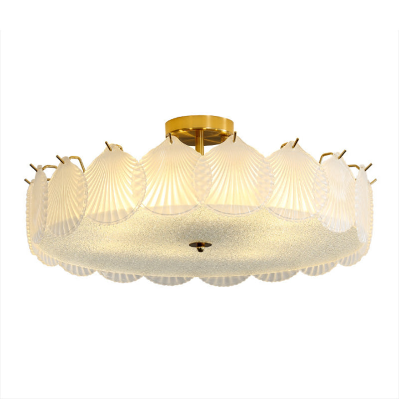 Contemporary Simplicity Ceiling Lamp Glass Flush Mount Light Fixture for Bedroom