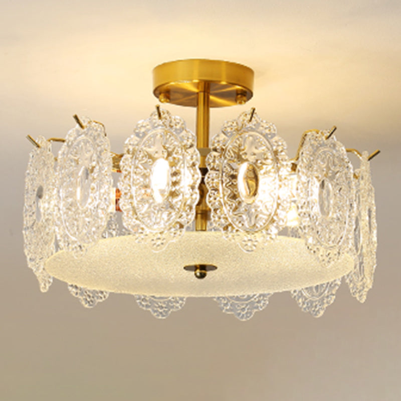 Contemporary Simplicity Ceiling Lamp Glass Flush Mount Light Fixture for Bedroom